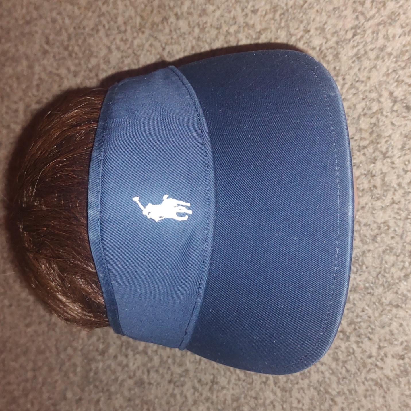 Vintage Ralph Lauren Embroidered Logo Navy Blue Strapback Golf Unisex Visor